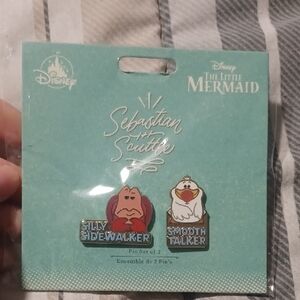 Disney The Little Mermaid Sebastian and Scuttle Pins - Red and White